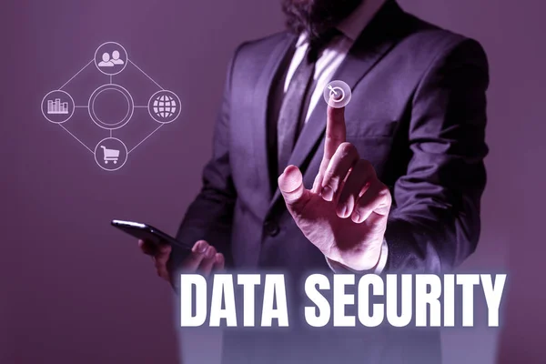 Konzeptionelle Anzeige Datensicherheit Unternehmensübersicht Disk Encryption Backups Password Shielding — Stockfoto