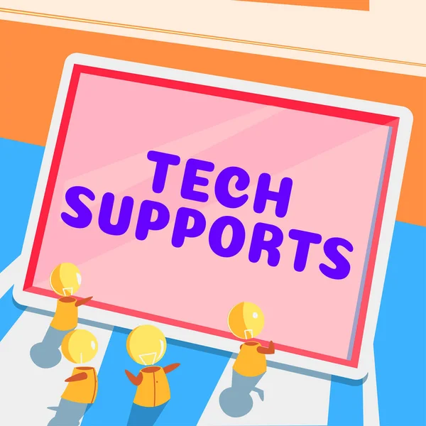 Zeichen Mit Tech Supports Word Help Durch Techniker Online Oder — Stockfoto