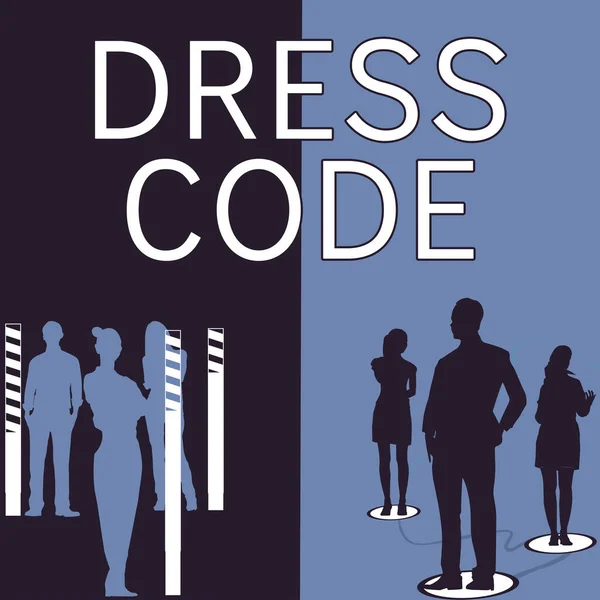 Inspiración Mostrando Signo Código Vestimenta Palabra Para Una Forma Aceptada —  Fotos de Stock