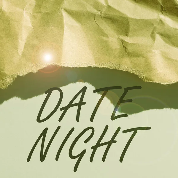 Tekst Die Inspiratie Toont Date Night Conceptuele Foto Een Tijd — Stockfoto