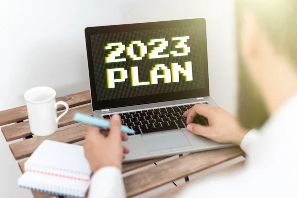 Fogalmi Felirat 2023 Terv Üzleti Koncepció Amely Meghatározza Céljait Terveit — Stock Fotó
