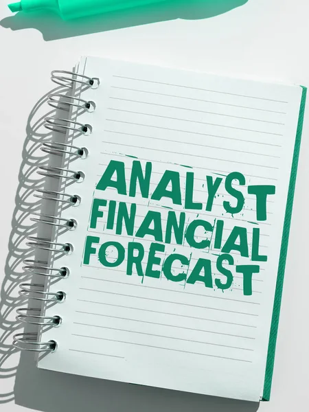 Znaki Pisma Ręcznego Analityk Prognozy Finansowe Conceptual Photo Estimate Future — Zdjęcie stockowe