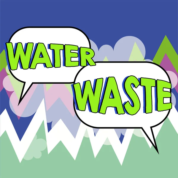 Conceptuele Bijschrift Water Waste Internet Concept Vloeistof Die Gebruikt Als — Stockfoto