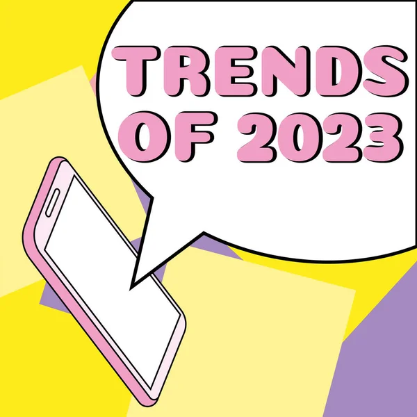 Εγγραφείτε Εμφάνιση Τάσεις Του 2023 Επιχειρηματική Έννοια Πράγματα Που Είναι — Φωτογραφία Αρχείου
