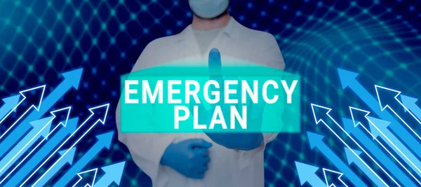 Sinal Texto Mostrando Plano Emergência Abordagem Negócios Procedimentos Para Resposta — Fotografia de Stock