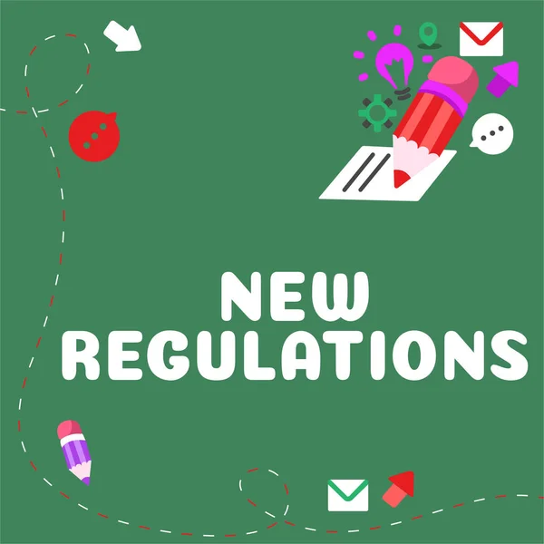 Pisanie Wyświetlania Tekstu Nowe Regulacje Internet Concept Regulation Kontrolujące Działalność — Zdjęcie stockowe