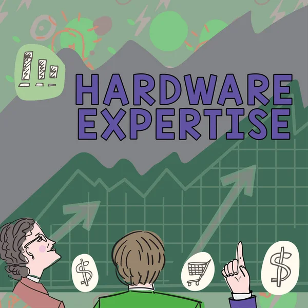 Handschrift Tekst Hardware Expertise Business Idee Machines Andere Fysieke Componenten — Stockfoto