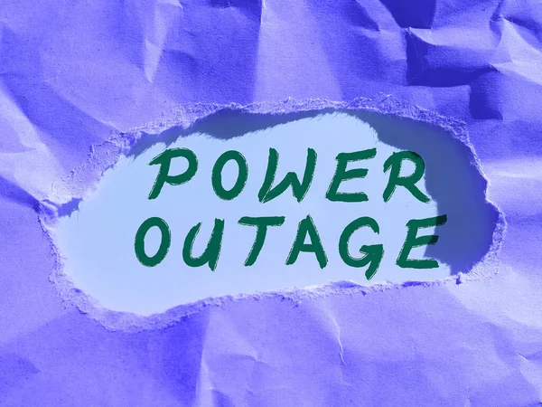 インスピレーションを示すテキスト Power Outage Wordに書かれた目標を達成するためのピアに影響を与える能力 — ストック写真