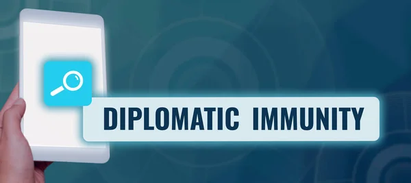Pokaz Koncepcyjny Immunitet Dyplomatyczny Prawo Koncepcyjne Biznesu Które Przyznaje Zagranicznym — Zdjęcie stockowe