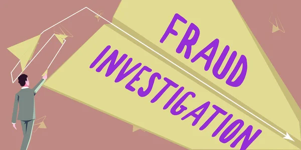 Text Caption Presenting Fraud Investigation Business Idea Process Determining Whether — Stock Photo, Image