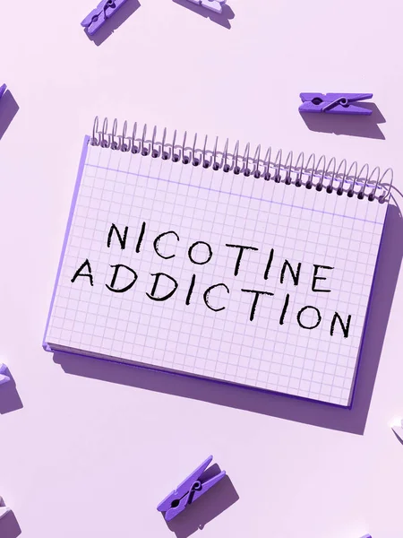 Texte Manuscrit Nicotine Addiction Conceptuel Photo Condition Être Accro Tabagisme — Photo
