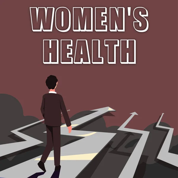Szöveg Megjelenítése Womens Health Üzleti Áttekintés Nők Fizikai Egészségi Következmények — Stock Fotó