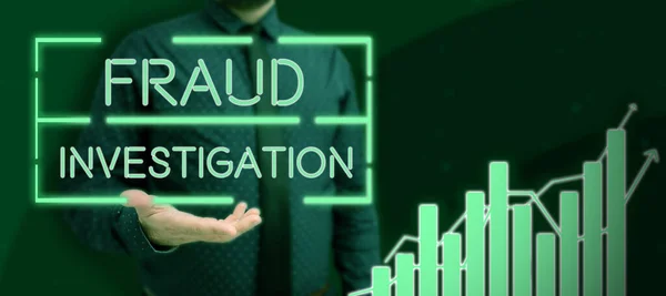 Sign Displaying Fraud Investigation Word Written Process Determining Whether Scam — Stock Photo, Image