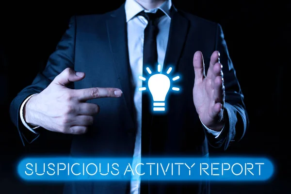 Podpis Koncepcyjny Suspicious Activity Report Business Idea Account Lub Statement — Zdjęcie stockowe