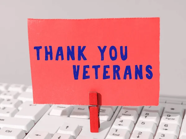 Handwriting text Thank You Veterans, Concept meaning Expression of Gratitude Greetings of Appreciation
