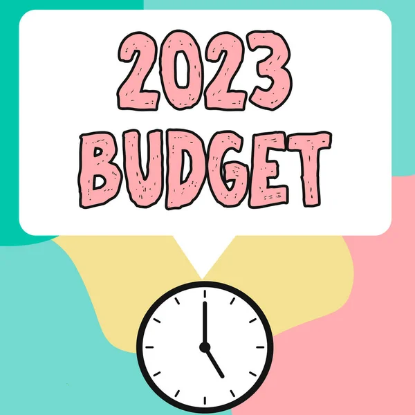 Inspiration Showing Sign 2023 Budget Business Overview Business Financial Plan — Stock Photo, Image