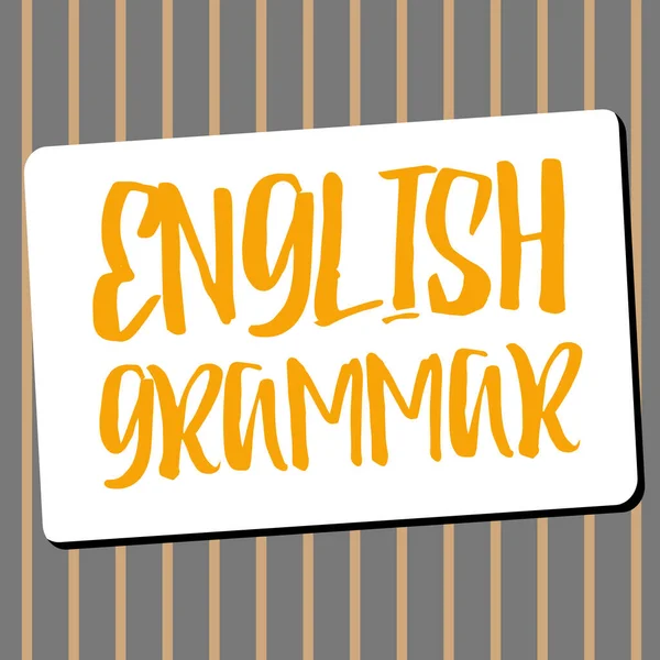 英语语法 商业概念课程涵盖了所有级别的英语听说和写作 — 图库照片