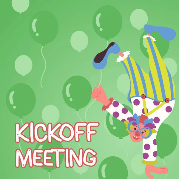 Inspiráló Szöveg Kickoff Meeting Üzleti Áttekintés Speciális Vita Projekt Jogszerűségéről — Stock Fotó