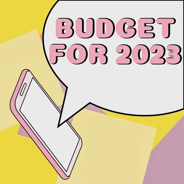 Ручний Підпис Бюджет 2023 Рік Бізнес Ідея Писемні Оцінки Доходу — стокове фото