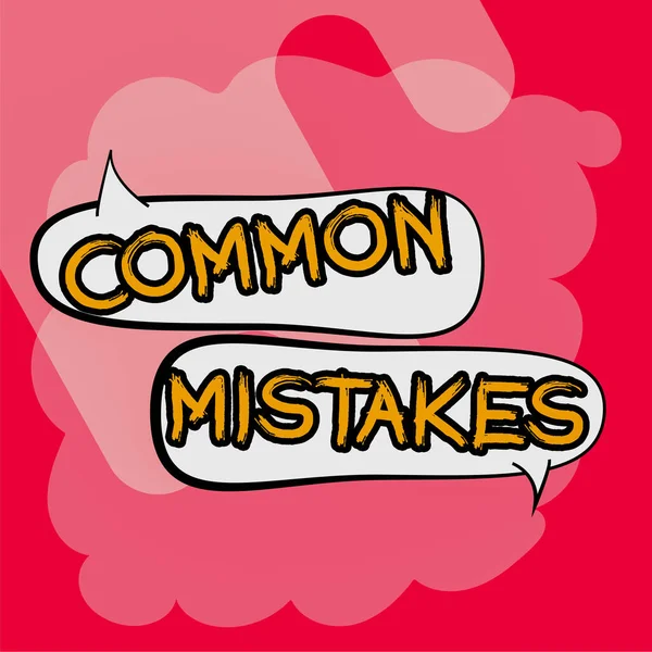 Концептуальный Заголовок Common Mistakes Business Approach Actions Often Used Interchangeably — стоковое фото