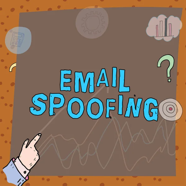 Email Spoofing 표시하는 인터넷 컨셉은 이메일 계정이나 서비스의 내용을 — 스톡 사진