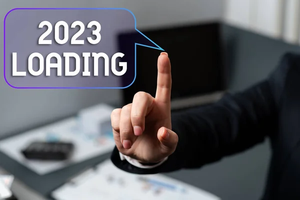 Handschrifttekst 2023 Loading Zakelijke Aanpak Advertising Het Komende Jaar Forecasting — Stockfoto