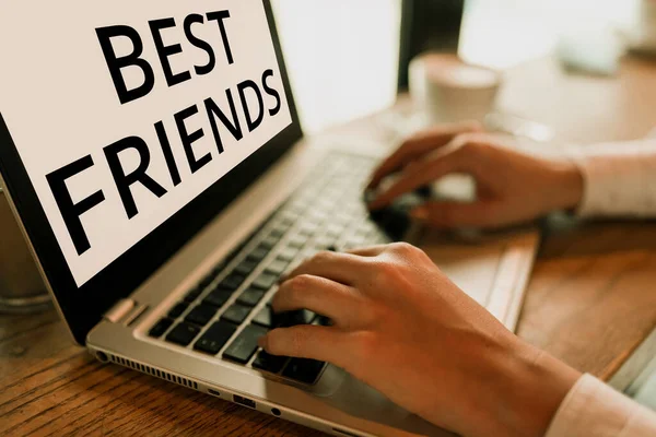 Escribir Mostrando Texto Best Friends Word Person You Value Other —  Fotos de Stock