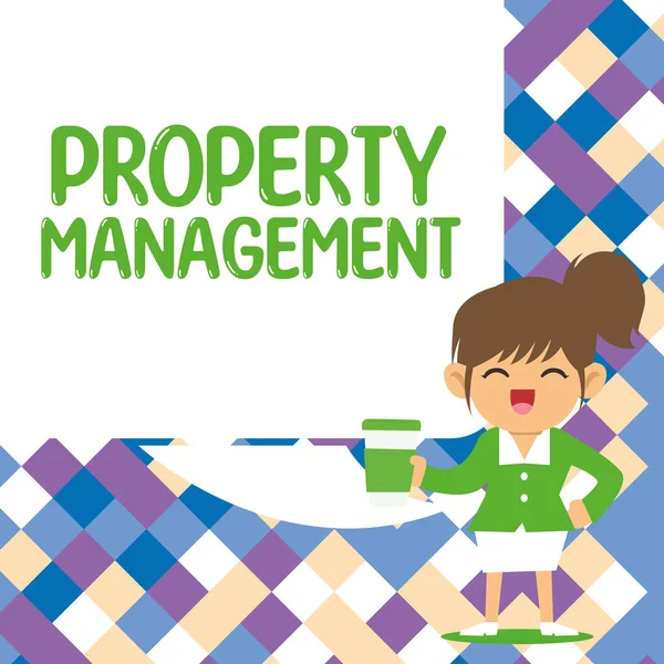 Sign Displaying Property Management Business Approach Overseeing Real Estate Preserved — Stock Photo, Image