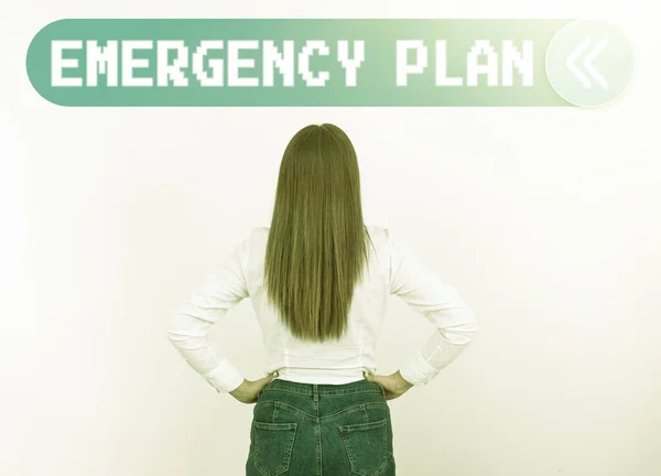 Exibição Conceitual Plano Emergência Palavra Escrita Procedimentos Para Resposta Emergências — Fotografia de Stock