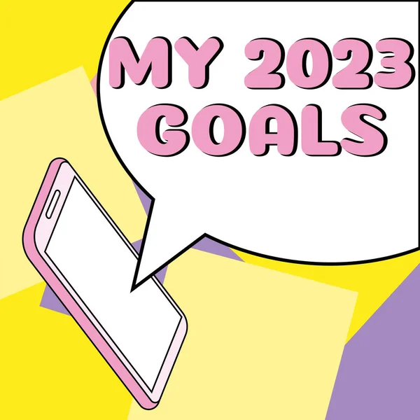 Writing displaying text My 2023 Goals, Concept meaning setting up personal goals or plans for the current year