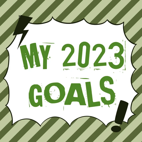 Text Sign Showing 2023 Goals Word Setting Personal Goals Plans — Stock Photo, Image
