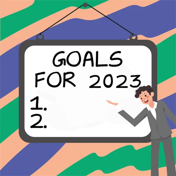 Написання Тексту Цілі 2023 Огляд Бізнесу Наступні Речі Які Хочете — стокове фото