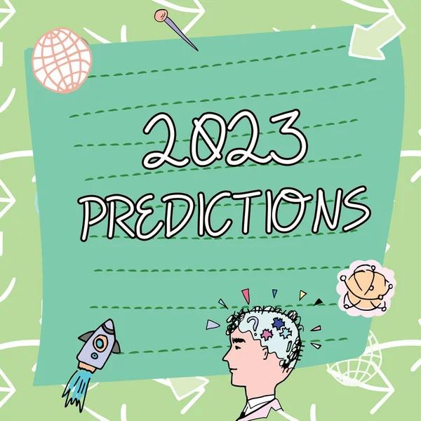 Escribir Mostrando Texto 2023 Predicciones Concepto Significado Lista Cosas Que — Foto de Stock