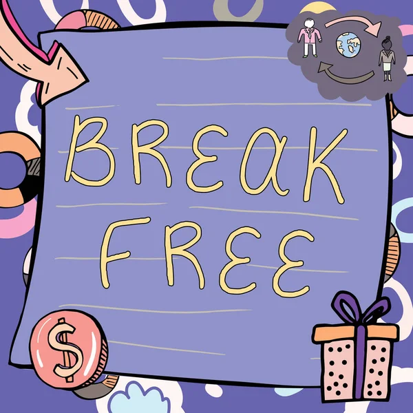 Zarejestruj Wyświetlając Break Free Pomysł Biznes Inny Sposób Powiedzieć Zbawienie — Zdjęcie stockowe
