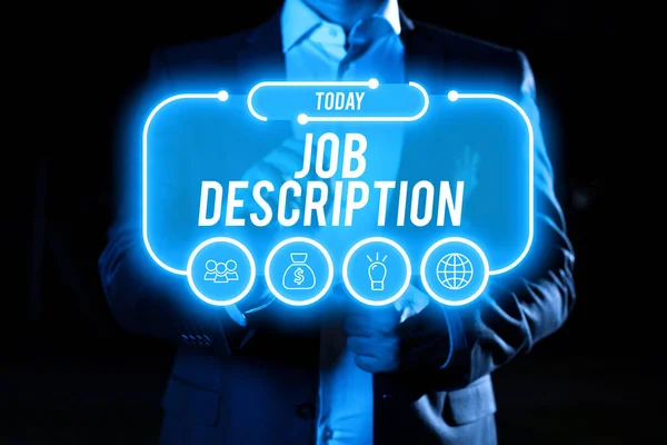 Szöveg Megjelenítése Job Description Business Approach Position Felelősségét Leíró Dokumentum — Stock Fotó