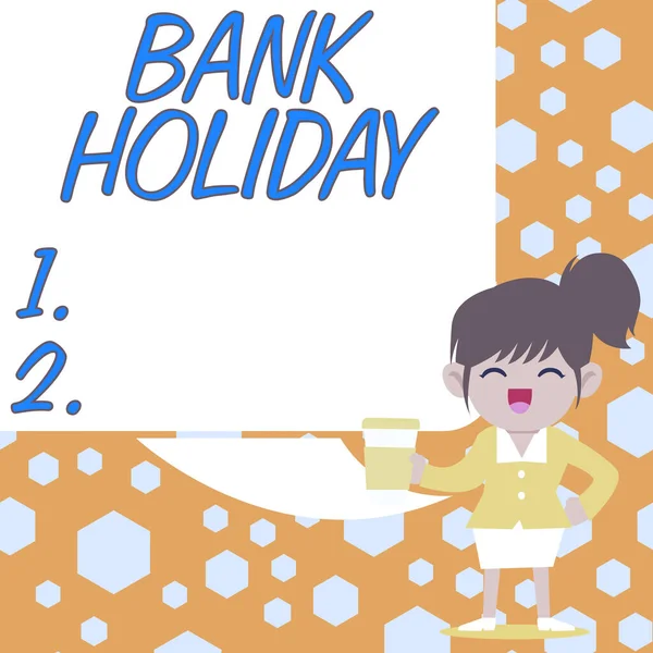 Escrevendo Exibindo Texto Bank Holiday Word Day Which Banks Officially — Fotografia de Stock