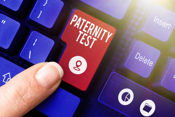 Writing displaying text Paternity Test, Business idea a test of DNA to determine whether a given man is the biological father