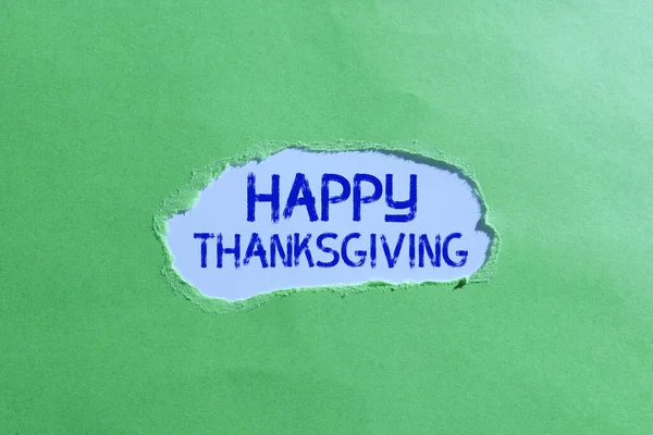 Legenda Texto Apresentando Happy Thanksgiving Vitrine Negócios Harvest Festival Feriado — Fotografia de Stock