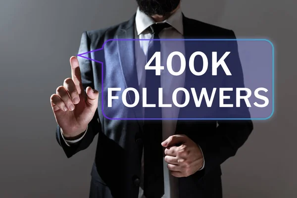 Handwriting Text 400K Followers Concept Meaning Number Individuals Who Follows — Stock Photo, Image
