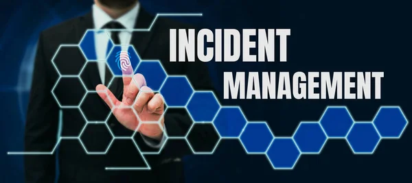 Inspiration Visar Tecken Incident Management Word Skrivet Process Return Service — Stockfoto