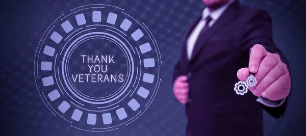 Conceptual caption Thank You Veterans, Internet Concept Expression of Gratitude Greetings of Appreciation