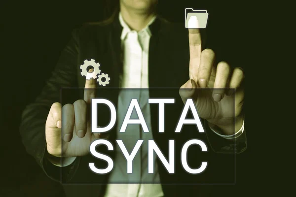 Handschrift Tekst Data Sync Internet Concept Gegevens Die Continu Wordt — Stockfoto