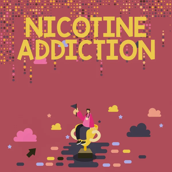 Exibição Conceitual Dependência Nicotina Condição Ideia Negócio Ser Viciado Fumar — Fotografia de Stock