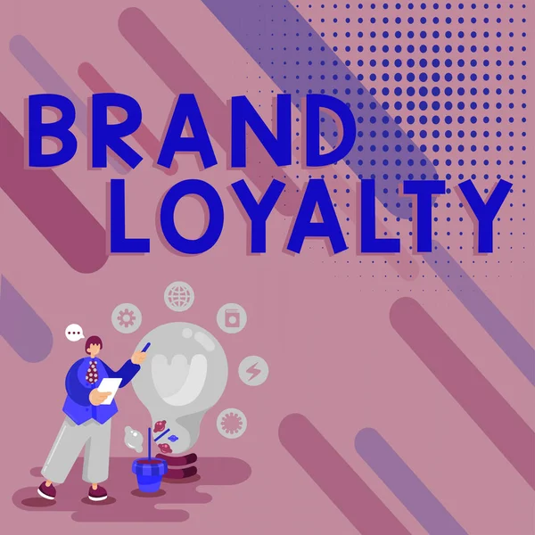 Εννοιολογική Απεικόνιση Brand Loyalty Εννοιολογική Φωτογραφία Επανάληψη Αγορά Πρεσβευτής Προστάτης — Φωτογραφία Αρχείου