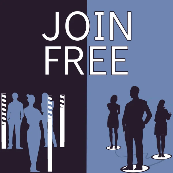 Zarejestruj Wyświetlając Join Free Concept Znaczenie Aktu Lub Instancji Dołączenia — Zdjęcie stockowe