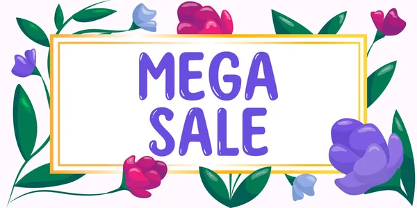 Handwriting text Mega Sale, Business concept The day full of special shopping deals and heavy discounts