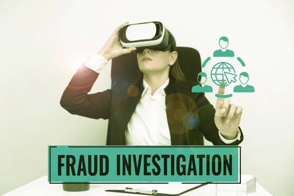 Sinal Texto Mostrando Investigação Fraude Processo Ideia Negócio Determinar Uma — Fotografia de Stock