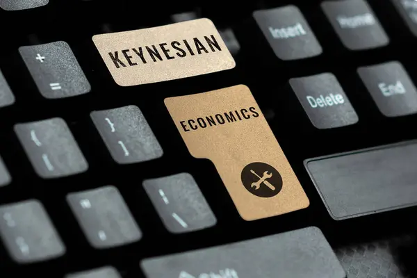 Signo Exibindo Economia Keynesiana Ideia Negócios Programas Monetários Fiscais Pelo — Fotografia de Stock