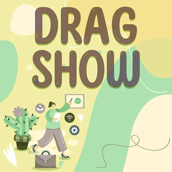 Texto Título Presentando Drag Show Foto Conceptual Evento Competitivo Donde —  Fotos de Stock