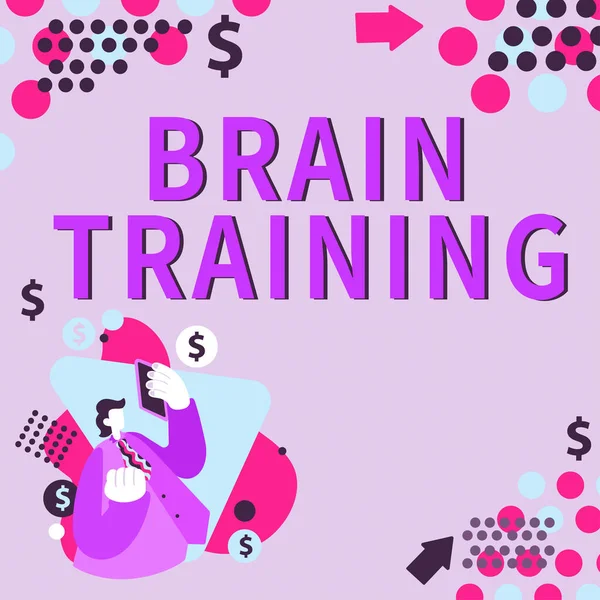 Conceptual caption Brain Training, Business overview mental activities to maintain or improve cognitive abilities